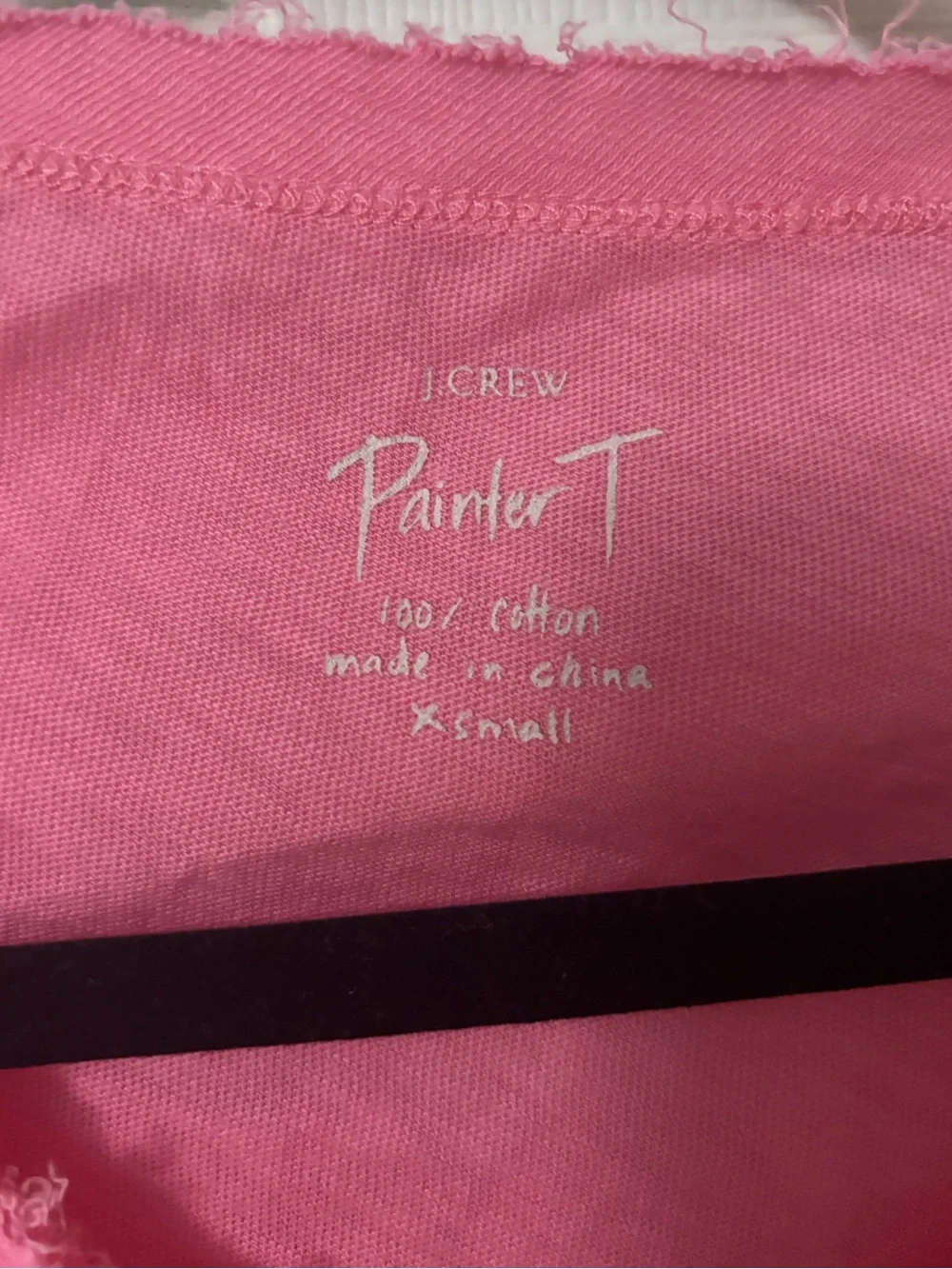 J Crew Pink Ruffle Front Tee